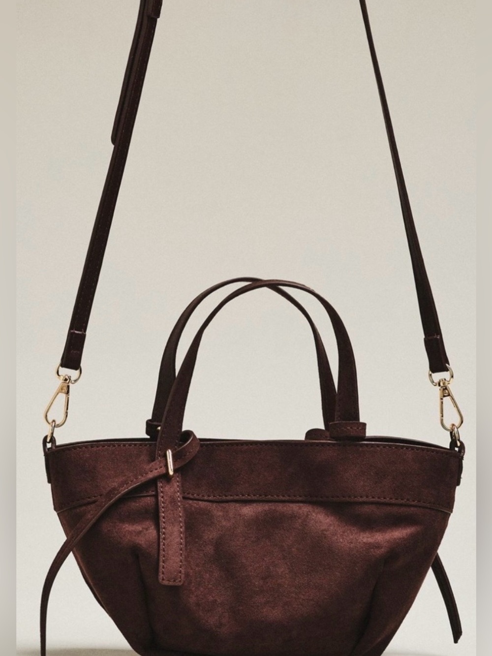Anthropologies Faux Suede Handbag - Picture 4 of 14